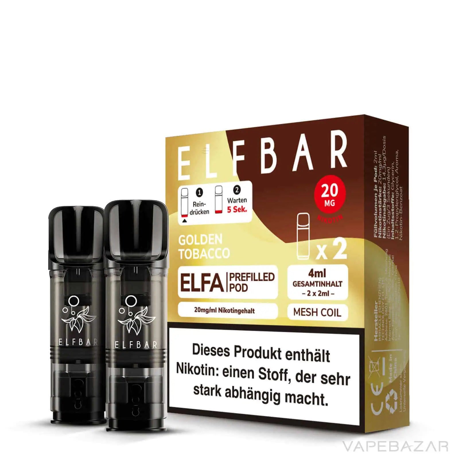 Elf Bar Elfa - Prefilled Pod Golden Tobacco