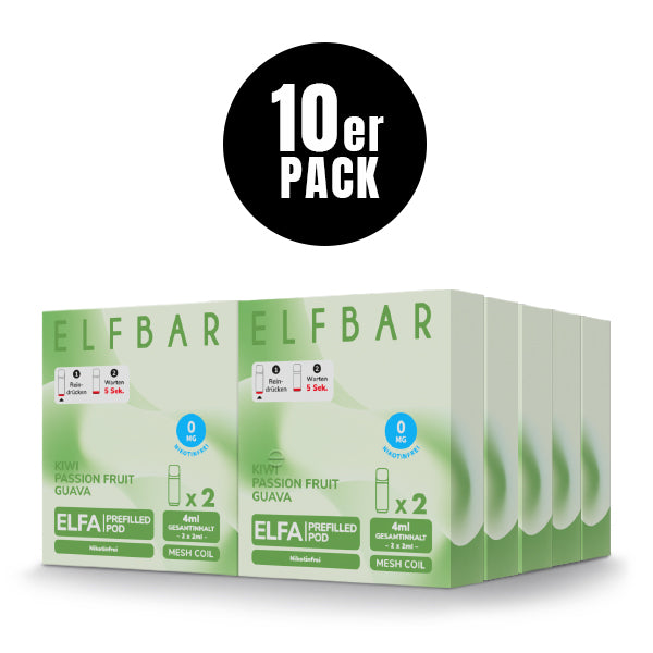 Elf Bar Elfa Pod - Kiwi Passion Fruit Guava 0mg (OHNE NIKOTIN)