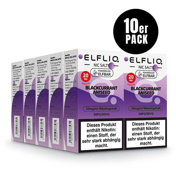 ELF BAR - Elfliq Blackcurrant Aniseed - 10ML - 20MG/ML - NIKOTINSALZ