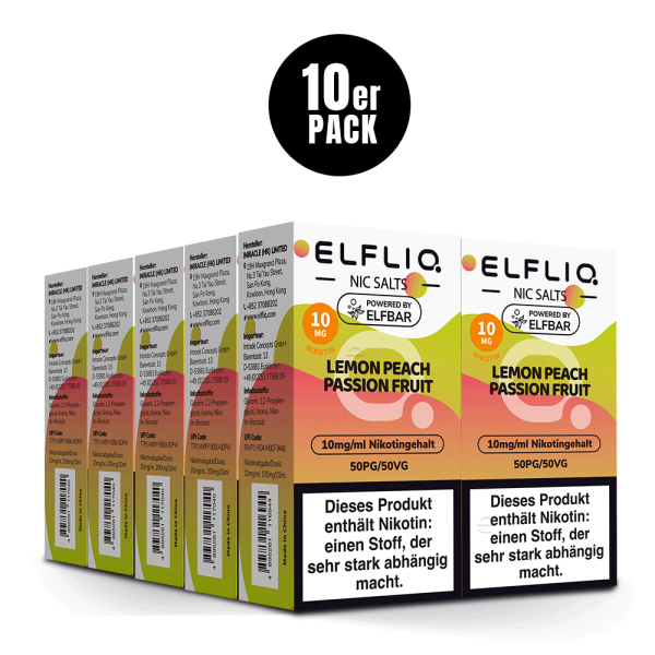 ELF BAR - Elfliq *NEU* Lemon Peach Passionfruit - 10mg Nikotin