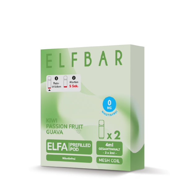 Elf Bar Elfa Pod - Kiwi Passion Fruit Guava 0mg (OHNE NIKOTIN)