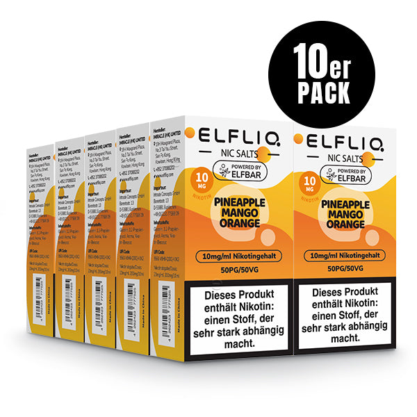 ELF BAR - Elfliq Pineapple Mango Orange - 10ML - 10MG/ML - NIKOTINSALZ