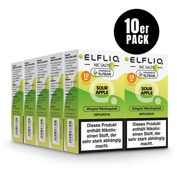 ELF BAR - Elfliq Sour Apple - 10ML - 10MG/ML - NIKOTINSALZ
