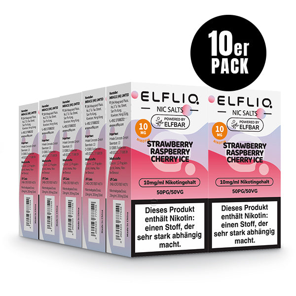 ELF BAR - Elfliq Strawberry Raspberry Cherry Ice - 10ML - 10MG/ML - NIKOTINSALZ